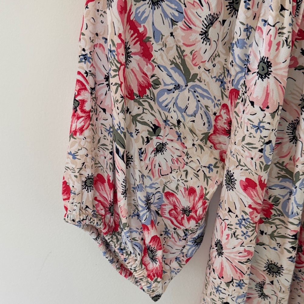 LOFT Floral Mini Dress - Pink and White, size small (petite) - Picture 3 of 5